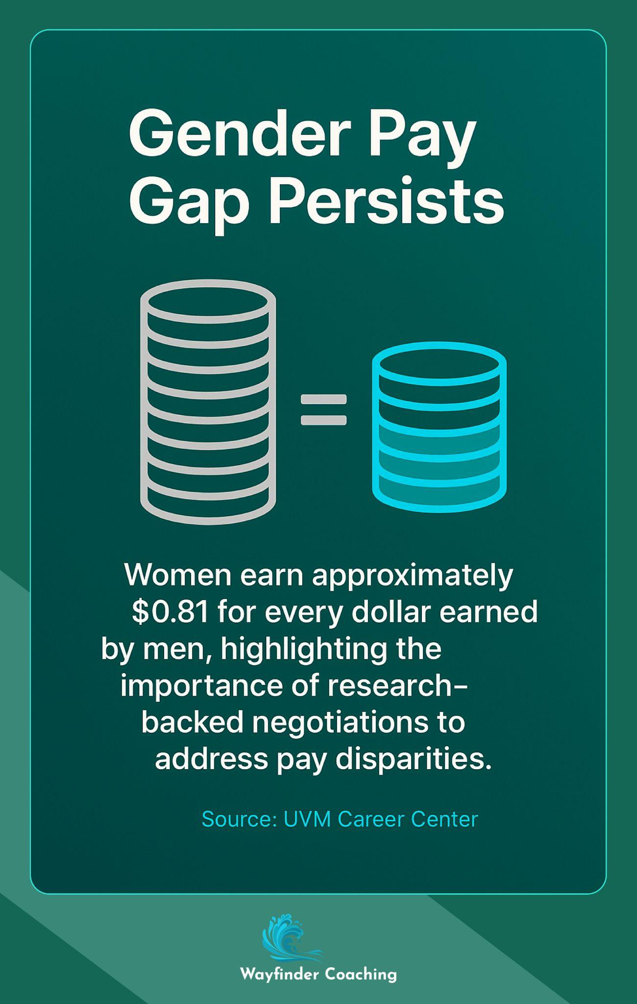 Visual comparison showing women earn $0.81 for every dollar men earn.