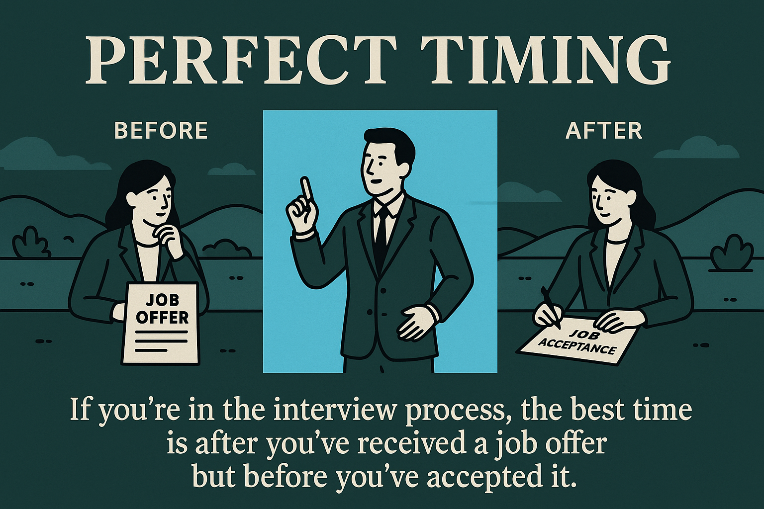 Professional woman reviewing a job offer document with a laptop open, illustrating the optimal timing for negotiating flexible working hours during the interview process