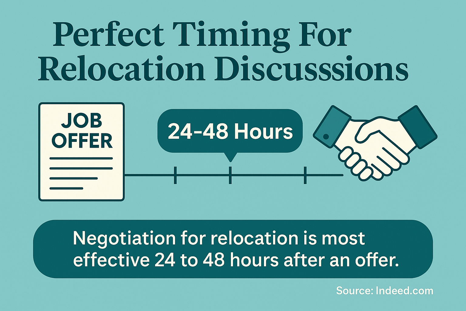 The optimal time to discuss relocation assistance is within 24-48 hours of receiving your offer