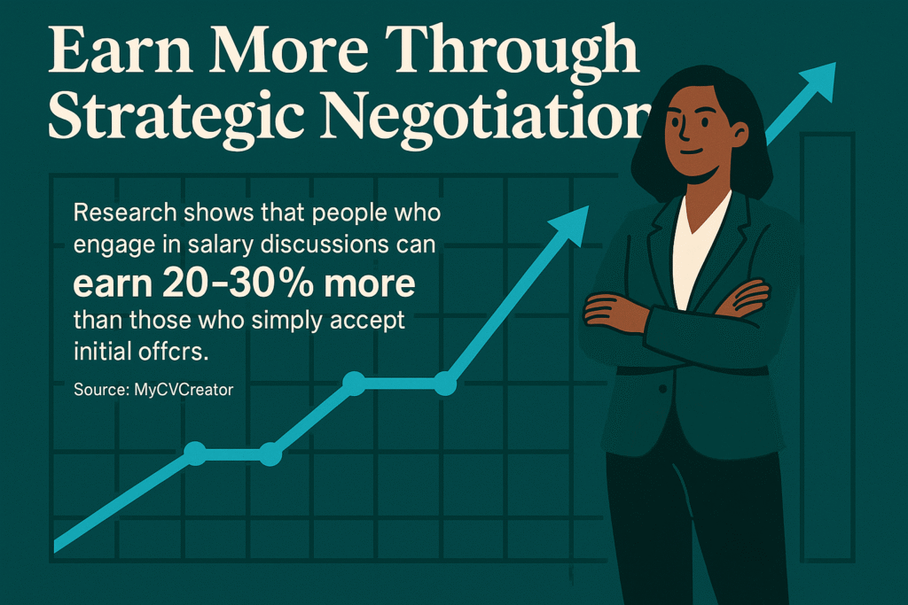 Research shows that people who engage in salary discussions can earn 20-30% more than those who simply accept initial offers